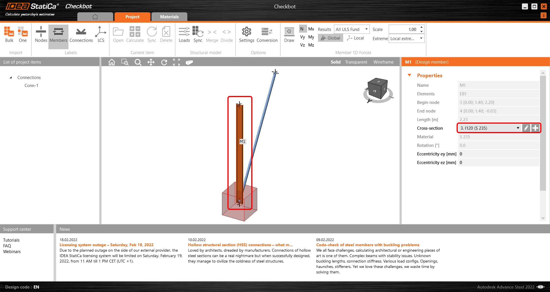 General CAD BIM Link tutorial A steel connection synchronization